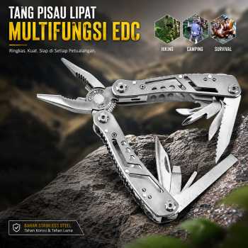 Gambar produk JEP Tang Pisau Lipat Multifungsi EDC Survival Tool Stainless Steel - MPA22S