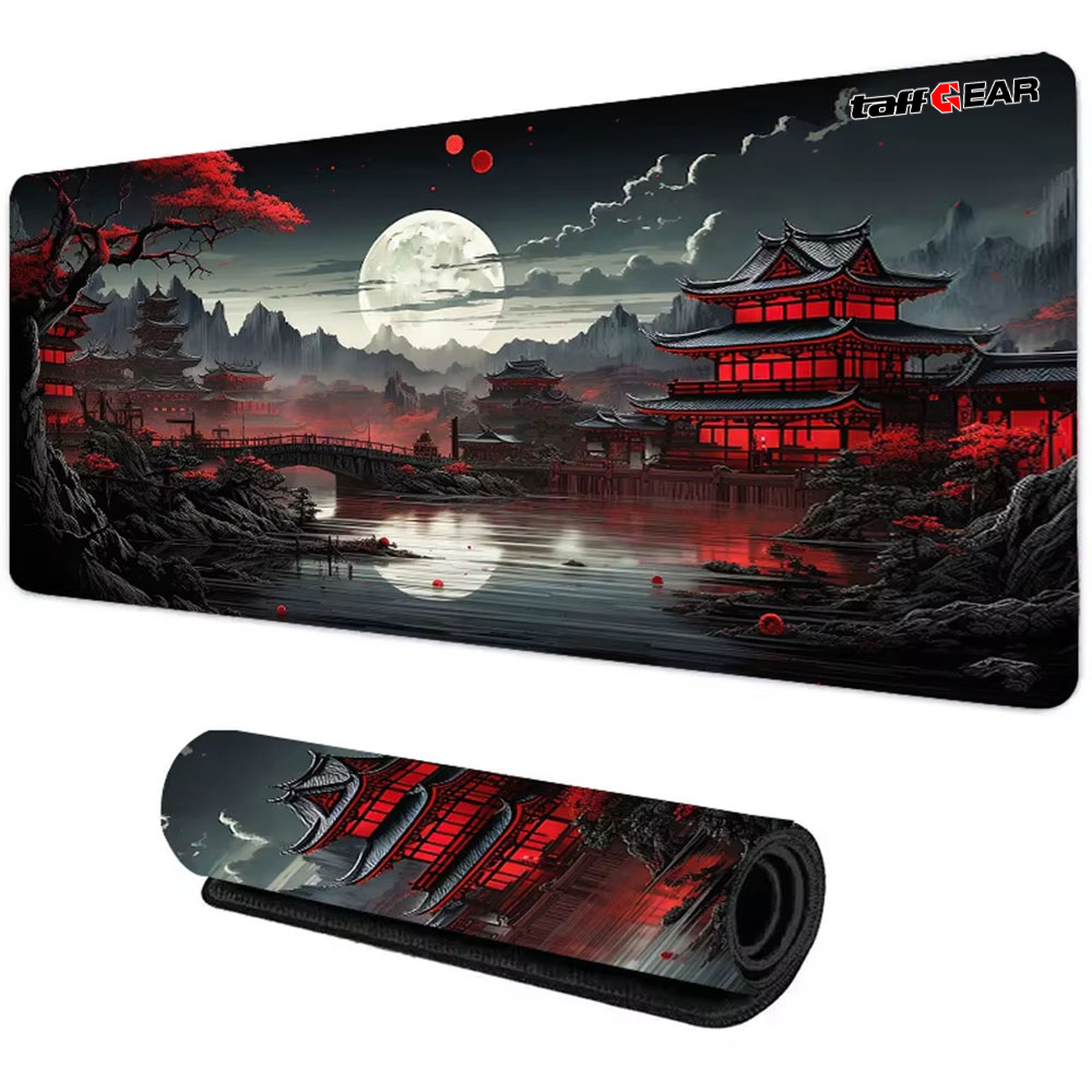 TaffGEAR Mouse Pad Gaming Moon Night Red Pavilion Desk Mat 300x600x3mm - YL-515 Gambar produk TaffGEAR Mouse Pad Gaming Moon Night Red Pavilion Desk Mat 300x600x3mm - YL-515 - 1