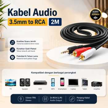 Kabel Audio Jack 3.5mm to RCA Male - RC3501