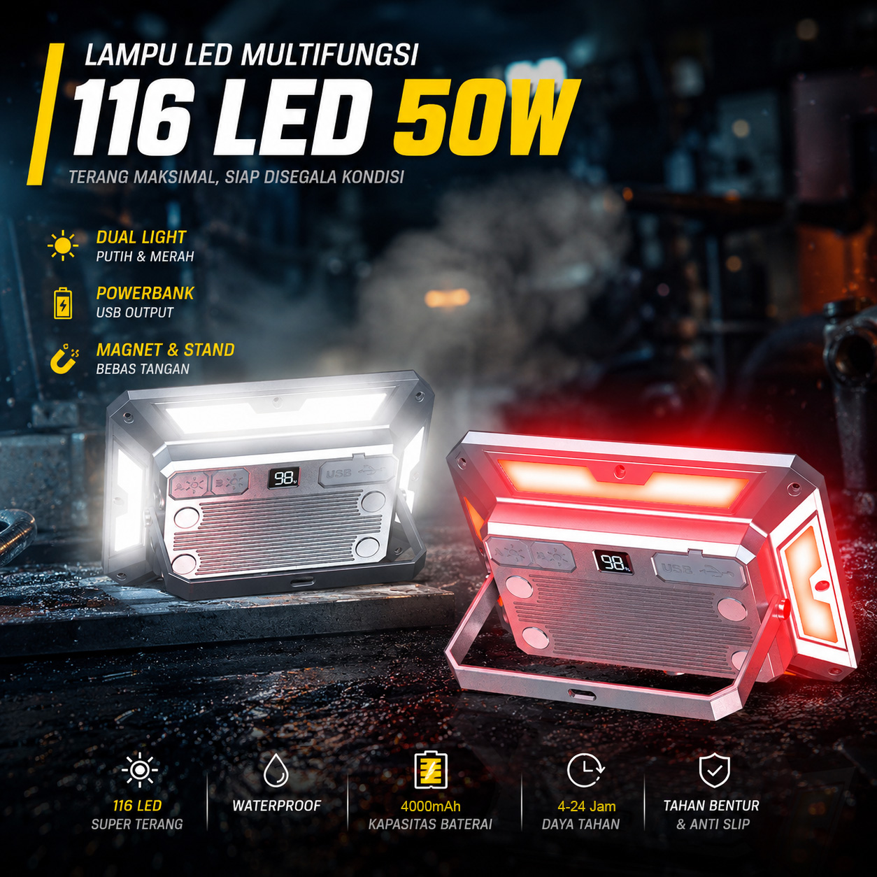 WINSFIRE Lampu LED Camping Emergency 4in1 Color USB Waterproof - KXK-686 Gambar produk WINSFIRE Lampu LED Camping Emergency 4in1 Color USB Waterproof - KXK-686 - Utama