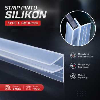 WUBAI Lis Sela Pintu Silikon Strip Door Seal Leakproof Type F 2M 10mm - WU2F