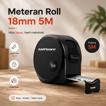 Taffware Meteran Roll Tukang Bangunan Measuring Tape Auto Lock - DSH-19