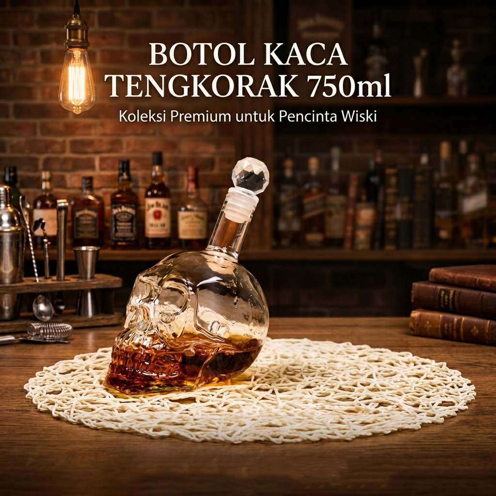 OUTAD Botol Kaca Tengkorak Crystal Skull Vodka Bottle 750ml - BKT750 Gambar produk OUTAD Botol Kaca Tengkorak Crystal Skull Vodka Bottle 750ml - BKT750 - Utama