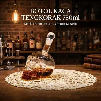 OUTAD Botol Kaca Tengkorak Crystal Skull Vodka Bottle 750ml - BKT750