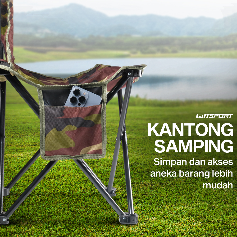 Gambar produk TaffSPORT Kursi Lipat Portable Memancing Outdoor Fishing Chair S 33x33x53cm - AAN147 - 4
