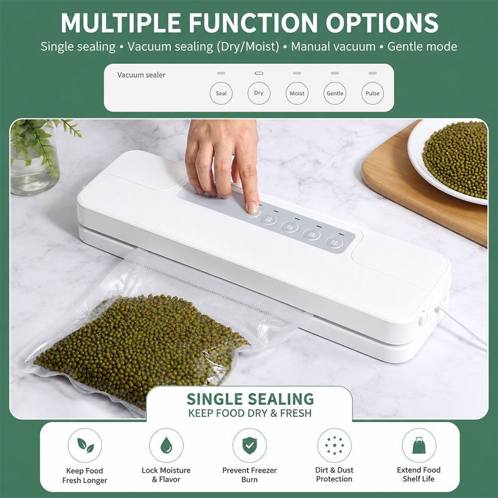 XinBao Alat Vakum Makanan Vacuum Sealer Packaging Machine 60kPa 110W - QH-56 Gambar produk XinBao Alat Vakum Makanan Vacuum Sealer Packaging Machine 60kPa 110W - QH-56 - 3