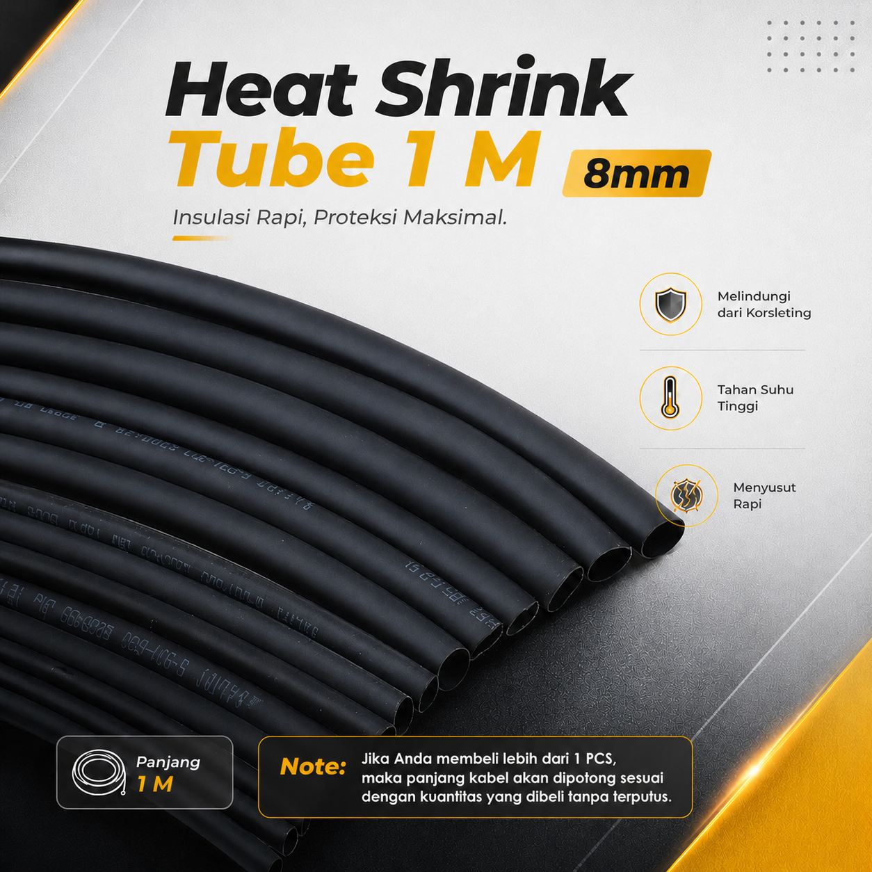 KH Selongsong Pelapis Kabel Insulasi Heat Shrink Tube 1M 8mm - K-120 Gambar produk KH Selongsong Pelapis Kabel Insulasi Heat Shrink Tube 1M 8mm - K-120 - Utama