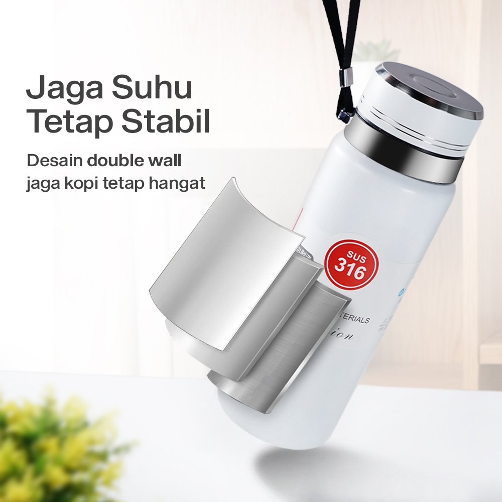 BOUTH Botol Minum Termos Tumbler Air Double Wall Stainless Steel 800ml - A1A5 Gambar produk BOUTH Botol Minum Termos Tumbler Air Double Wall Stainless Steel 800ml - A1A5 - 1