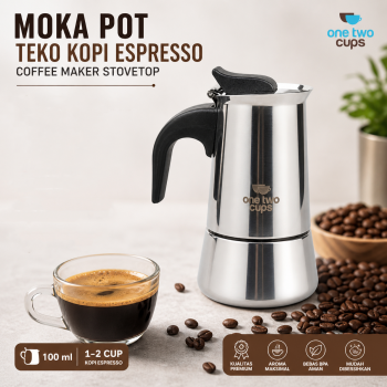 One Two Cups Moka Pot Teko Kopi Espresso Coffee Maker Stovetop - Z21