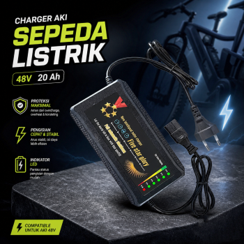 LOKEY Charger Aki Sepeda Listrik Lead Acid Battery Charger 48V 20 Ah - LK42