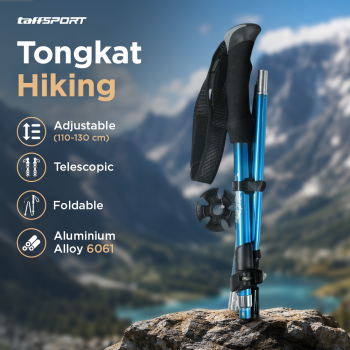 TaffSPORT Tongkat Hiking Lipat Trekking Pole Aluminium Alloy 130cm - TF13