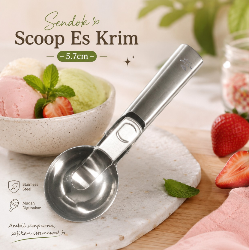 One Two Cups Sendok Scoop Es Krim dan Buah Stainless Steel 5.7cm - OTC57 Gambar produk One Two Cups Sendok Scoop Es Krim dan Buah Stainless Steel 5.7cm - OTC57 - Utama