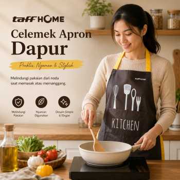 TaffHOME Celemek Masak Apron Dapur Model Kantong Pola Spatula - JJ41