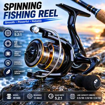 Hei Reel Pancing Spinning Fishing Reel 5.2:1 2000 - HE1000