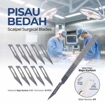 Jun Bei Dao Pian Pisau Bedah Scalpel Surgical Blades 10 PCS Number 11 - YY0174