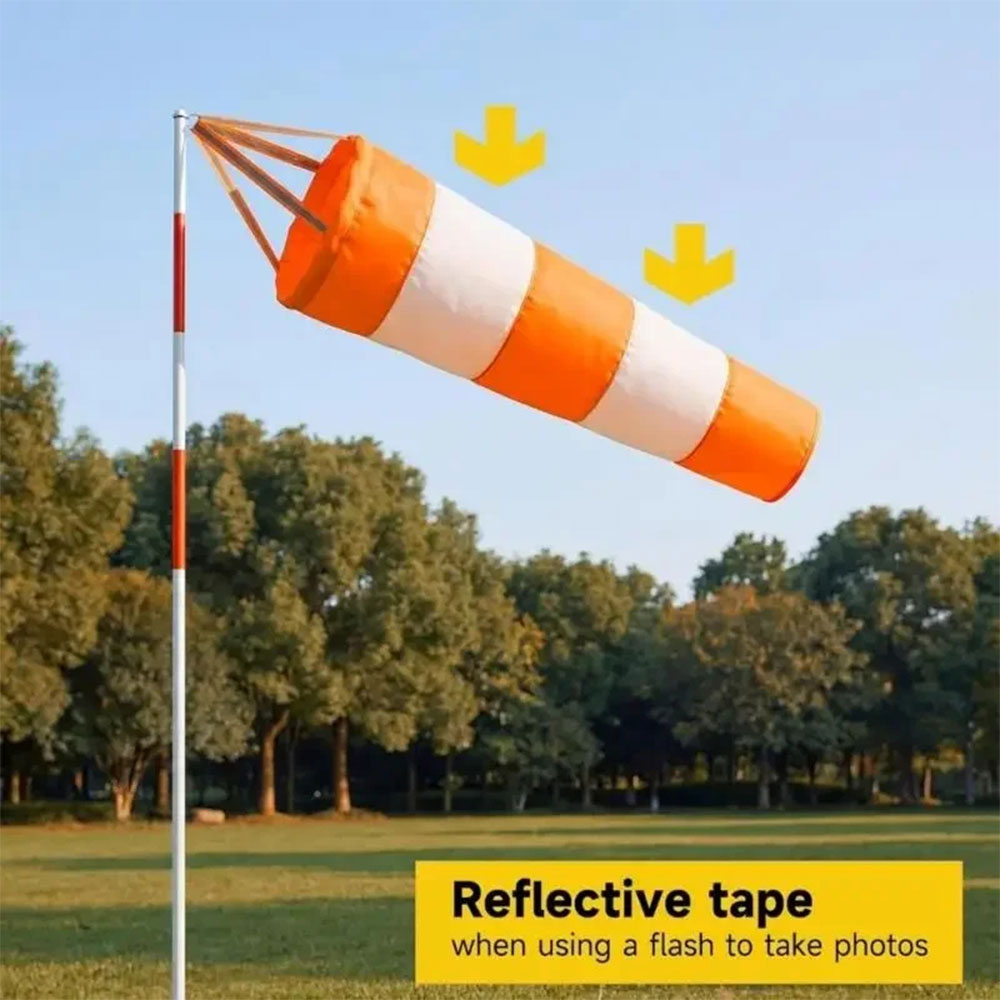 YAHON Windsock Petunjuk Arah Angin Fluorescent Reflective Airport 1M - TM-30 Gambar produk YAHON Windsock Petunjuk Arah Angin Fluorescent Reflective Airport 1M - TM-30 - 3