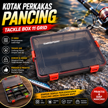 TaffSPORT Kotak Perkakas Pancing Kail Umpan Tackle Box 11 Grid - DY148