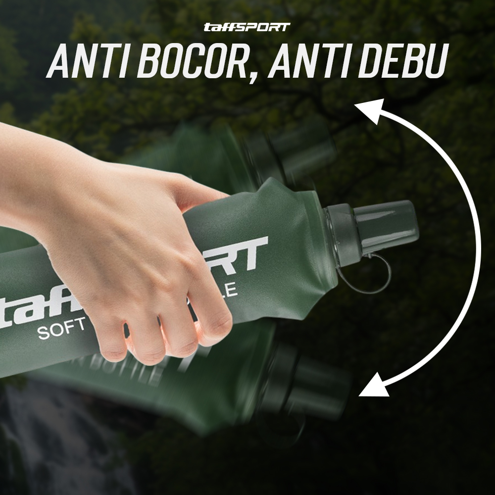 TaffSPORT Botol Minum Lipat Soft Flask Foldable Water Bottle TPU 500ml - TF-50 Gambar produk TaffSPORT Botol Minum Lipat Soft Flask Foldable Water Bottle TPU 500ml - TF-50 - 4