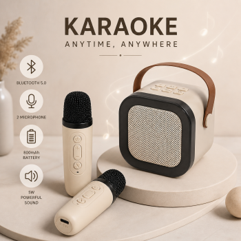 MEODY Speaker Bluetooth Karaoke Portable with 2 Microphone 5W 800mAh - K12