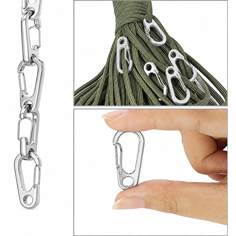 TaffSPORT Karabiner Mini D-type Hanging Keychain EDC Outdoor Metal - AT36 Gambar produk TaffSPORT Karabiner Mini D-type Hanging Keychain EDC Outdoor Metal - AT36 - 2