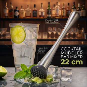 BalmyDays Slim Waist Muddler Bar Mixer Mojito DIY Cocktail Tools 22cm