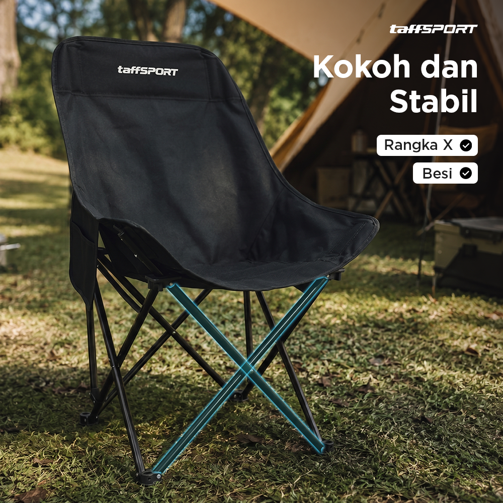 Gambar produk TaffSPORT Kursi Lipat Outdoor Camping Portable Oxford Folding Chair - TP2 - 2