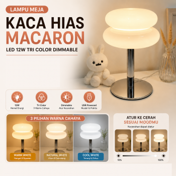 LAMTA Lampu Meja Kaca Hias Macaron LED 12W Tri Color Dimmable