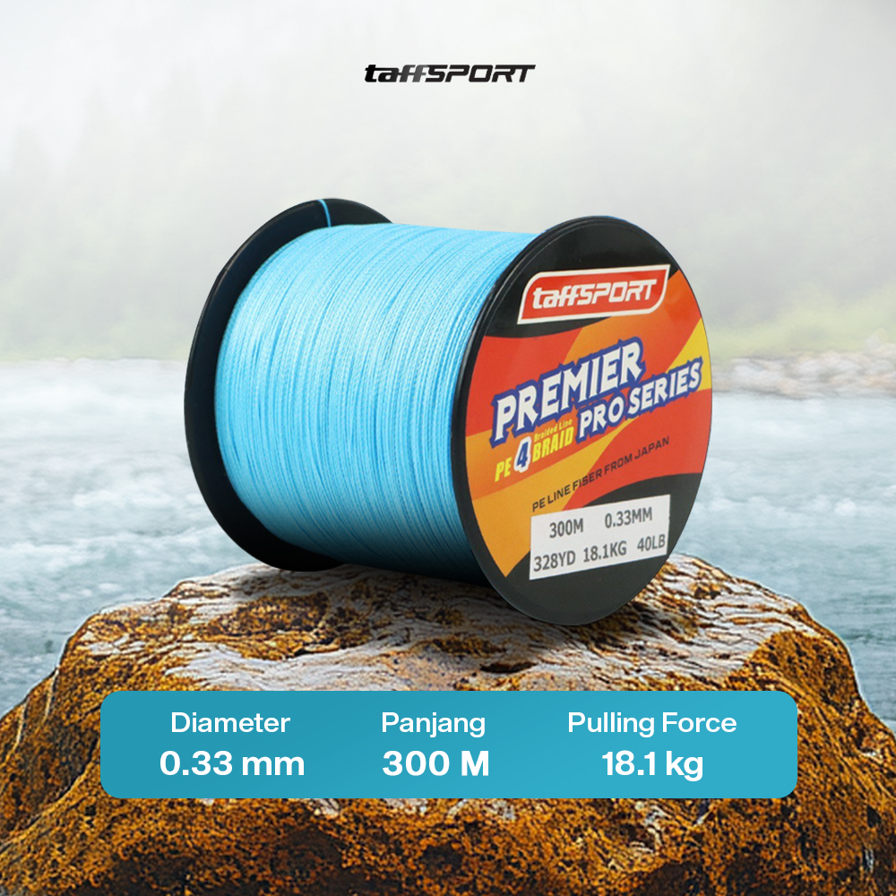 TaffSPORT Premier Pro Series Senar Benang Tali Pancing PE Braided 300M 0.33mm Gambar produk TaffSPORT Premier Pro Series Senar Benang Tali Pancing PE Braided 300M 0.33mm - 5