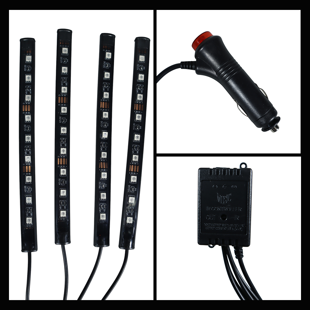 SAARMAT Lampu LED Strip DIY Car Interior 5050 RGB dan Remot Kontrol - APWD1 Gambar produk SAARMAT Lampu LED Strip DIY Car Interior 5050 RGB dan Remot Kontrol - APWD1 - 2