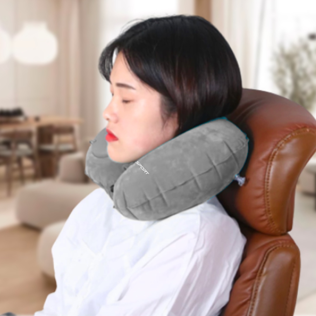 TaffSPORT Travel-O Bantal Leher Travel Angin U-Shaped Neck Pillow - RH34 Gambar produk TaffSPORT Travel-O Bantal Leher Travel Angin U-Shaped Neck Pillow - RH34 - 6