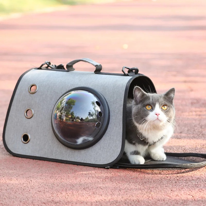 HABEI Tas Kucing Anjing Portable Breathable Linen Pet Carrier - HT-50 Gambar produk HABEI Tas Kucing Anjing Portable Breathable Linen Pet Carrier - HT-50 - 3