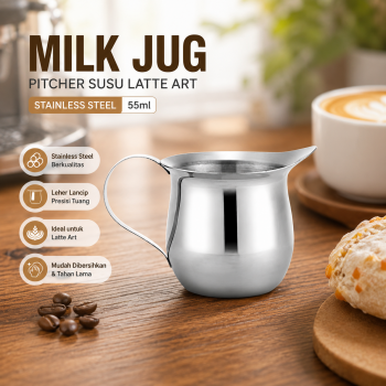 Gambar produk HOUSEEN Milk Jug Pitcher Susu Latte Art Espresso Stainless Steel 55ml - DL060