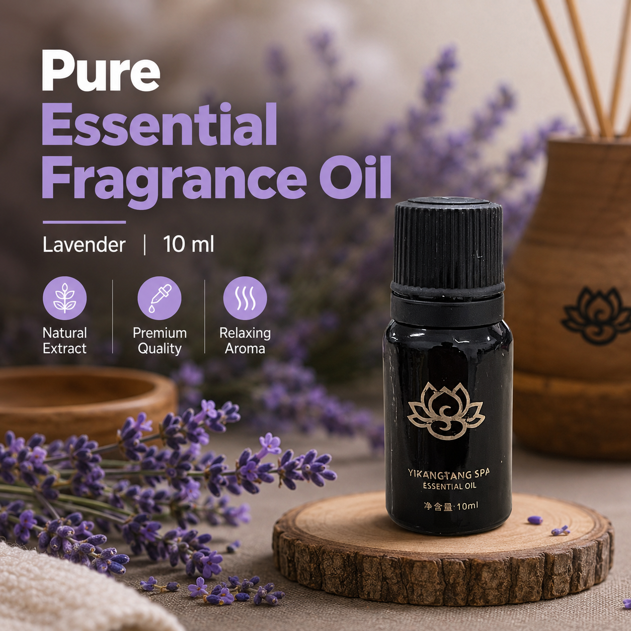 MUSHIFU SPA Pure Essential Fragrance Oil Aromatherapy 10ml Lavender - RH-10 Gambar produk MUSHIFU SPA Pure Essential Fragrance Oil Aromatherapy 10ml Lavender - RH-10 - Utama