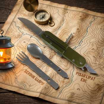 Gambar produk EDCGEAR Sendok Garpu Pisau Swiss Army Tools Knife EDC - A010