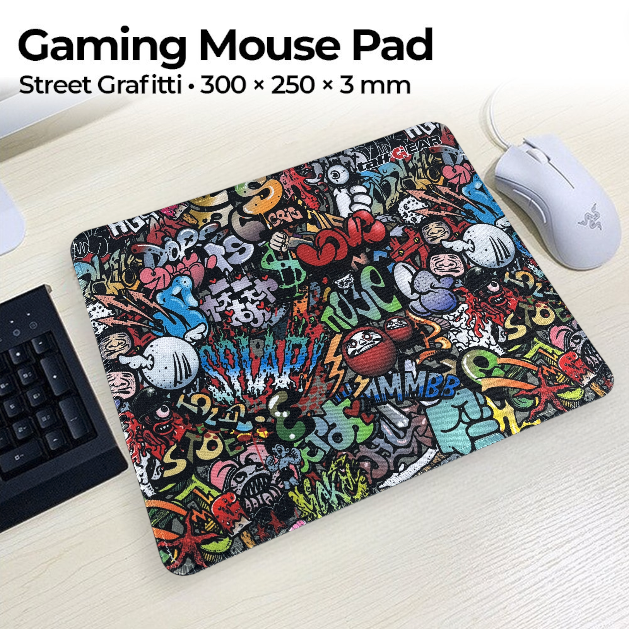 TaffGEAR Mouse Pad Gaming XL Street Grafitti Desk Mat 300x250x3mm - EI25 Gambar produk TaffGEAR Mouse Pad Gaming XL Street Grafitti Desk Mat 300x250x3mm - EI25 - Utama