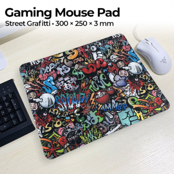 Gambar produk TaffGEAR Mouse Pad Gaming XL Street Grafitti Desk Mat 300x250x3mm - EI25