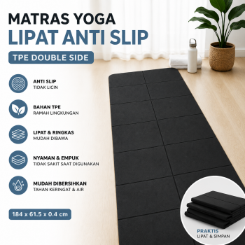 LOOZYKIT Matras Yoga Mat Lipat Anti Slip TPE Double Side 184x61.5cm - LK-3MM