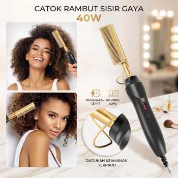 HAOYUMA Catok Rambut Sisir Pelurus Hot Comb Hair Straightener 40W - H1110