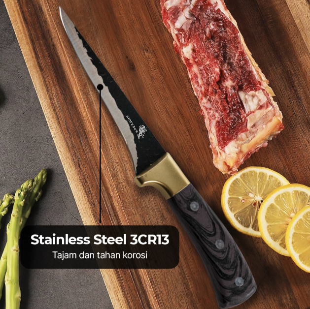 KNIFEZER Pisau Daging Fillet Stainless Steel 3Cr13 Forged Boning Knife - LT27 Gambar produk KNIFEZER Pisau Daging Fillet Stainless Steel 3Cr13 Forged Boning Knife - LT27 - 3