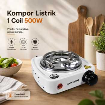 Gambar produk TaffHOME Kompor Listrik 1 Tungku Mini Portable Coil Hot Plate 500W - WY-03B - Utama