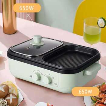 Gambar produk TaffHOME Panci Listrik Electric Hotpot BBQ Grill 2in1 Non Stick 1300W - PL-20