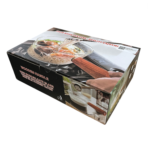 One Two Cups Panci Kaca Tahan Panas Api Borosilicate Glass Cooking Pot 600ml - W-70 Gambar produk One Two Cups Panci Kaca Tahan Panas Api Borosilicate Glass Cooking Pot 600ml - W-70 - Kemasan
