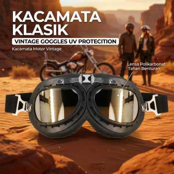 Gambar produk Nordson Kacamata Unisex Goggles Classic Vintage Harley UV Protection
