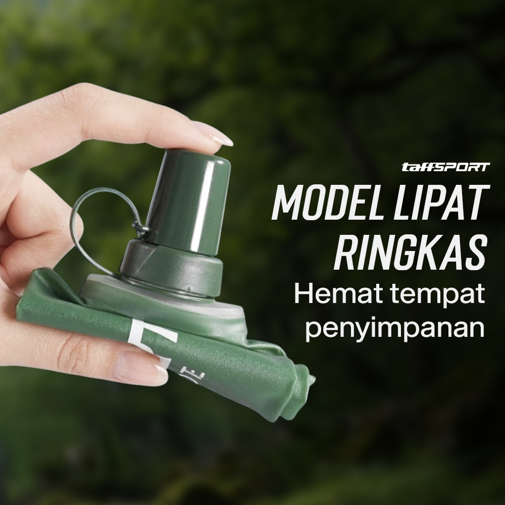TaffSPORT Botol Minum Lipat Soft Flask Foldable Water Bottle TPU 500ml - TF-50 Gambar produk TaffSPORT Botol Minum Lipat Soft Flask Foldable Water Bottle TPU 500ml - TF-50 - 1