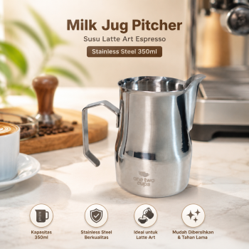 One Two Cups Milk Jug Pitcher Susu Latte Art Espresso Stainless Steel - AA050
