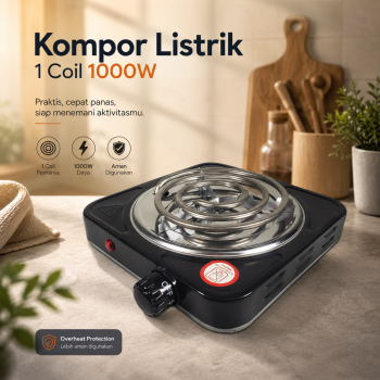 Gambar produk IXAN Kompor Listrik 1 Tungku Single Burner Coil Hot Plate 1000W - JX-100W