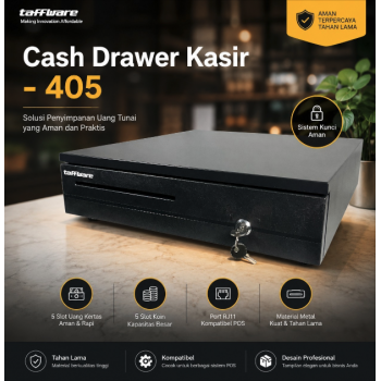 Taffware Cash Drawer Kotak Uang Coin Kasir Key Three Lock with Clip - IW210