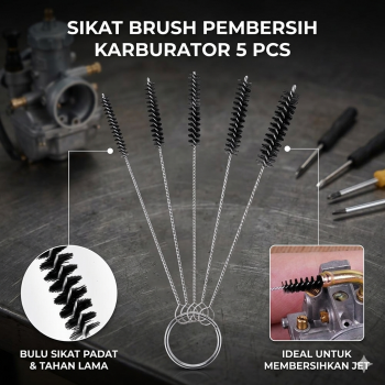AGS Sikat Brush Pembersih Karburator Cleaning Needles Tools 5 PCS - CS8