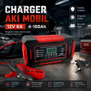 OTOHEROES Charger Aki Mobil Motor Intelligent Battery Charger 12V 6A - OM126
