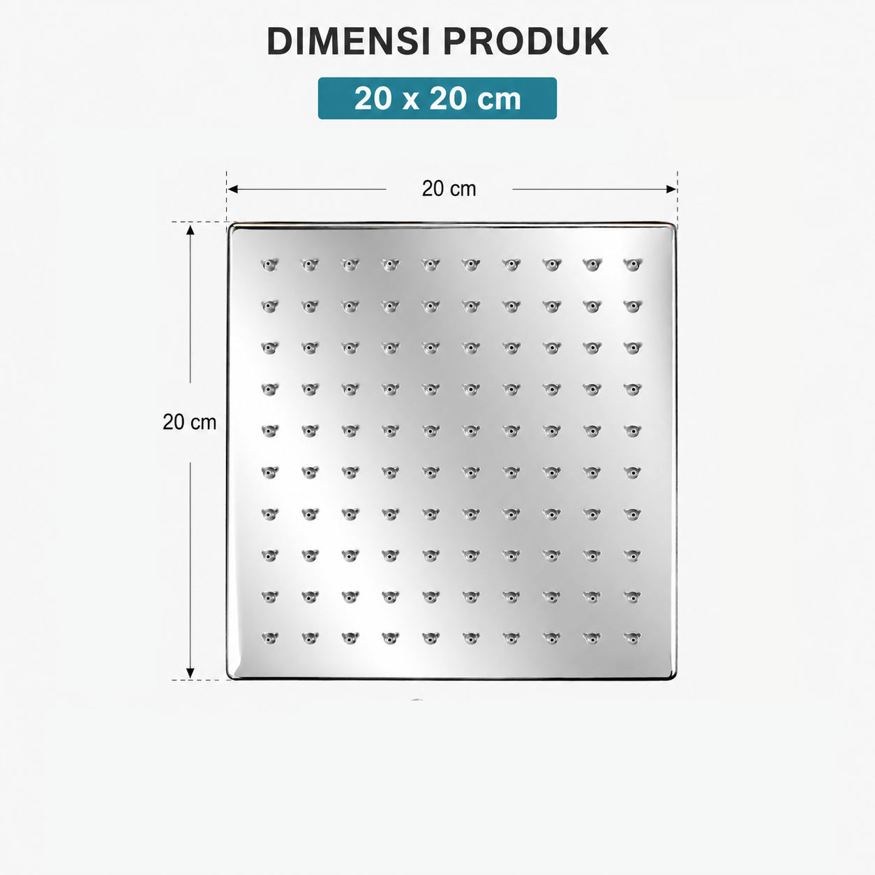 BATHE PROJECT Kepala Head Shower Mandi 8 Inch Stainless Steel Kotak - ADQ0098 Gambar produk BATHE PROJECT Kepala Head Shower Mandi 8 Inch Stainless Steel Kotak - ADQ0098 - 2